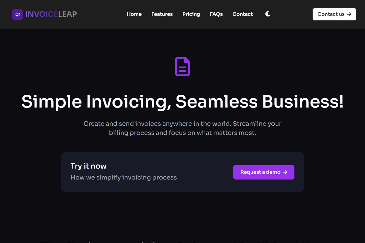 invoiceleap.com website snapshot